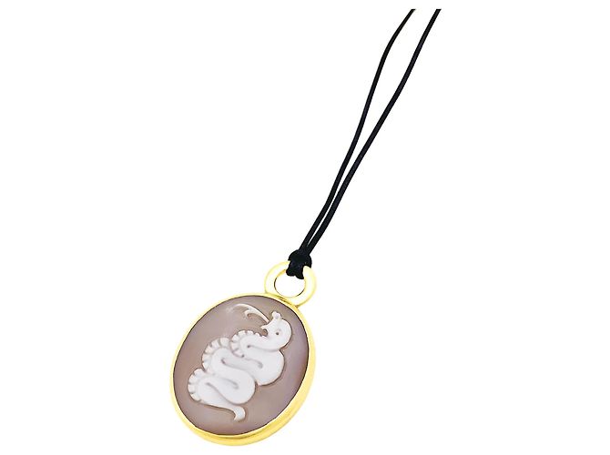 Pendente Pomellato "Eva", oro rosa, cammeo di conchiglia. - vista 3
