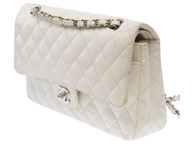 Borsa CHANEL Timeless/Classique in Pelle Bianca - 103719 Bianco - vista 4