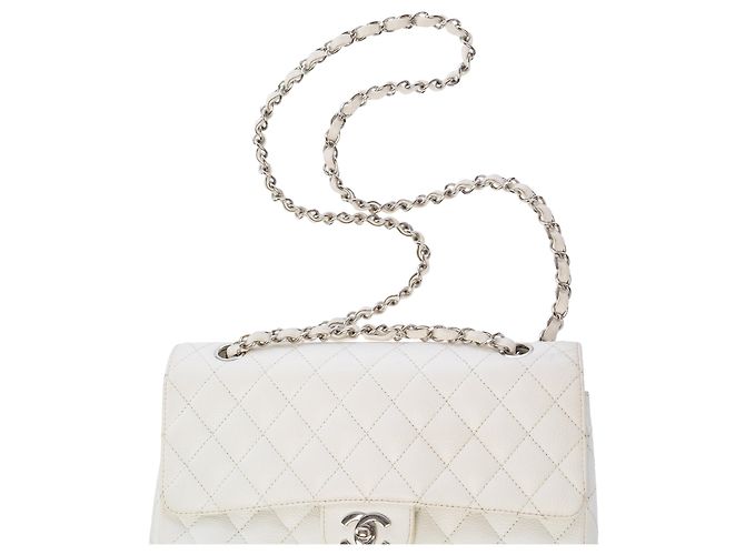Borsa CHANEL Timeless/Classique in Pelle Bianca - 103719 Bianco - vista 9