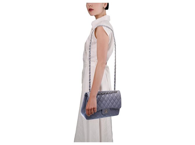 Borsa CHANEL Timeless/Classique in Pelle Blu - 103720 - vista 12