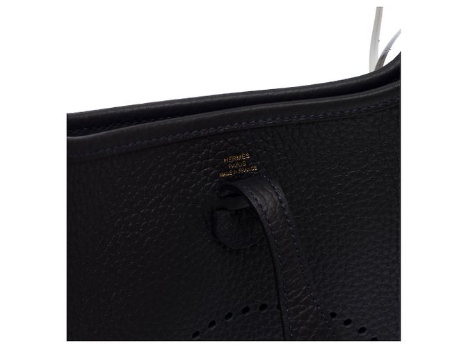 Hermès Borsa HERMES Mini Evelyne in Pelle Blu Navy - 103712 - vista 7