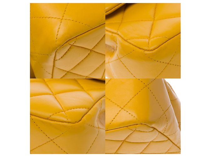 Bolsa CHANEL Timeless/Classique em Couro Amarelo - 103743 - vista 12