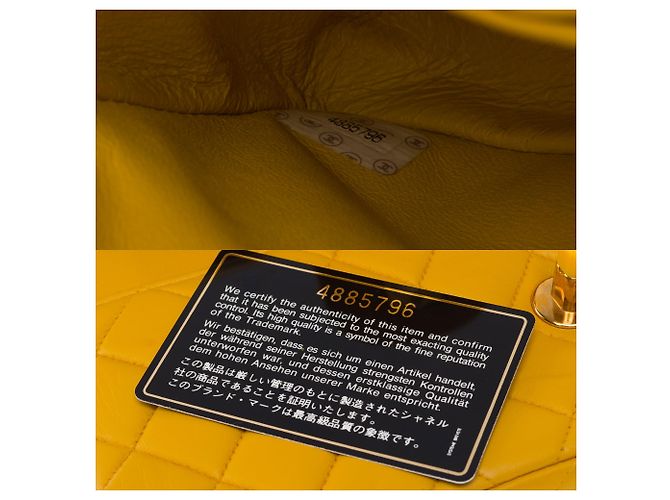 Bolsa CHANEL Timeless/Classique em Couro Amarelo - 103743 - vista 8