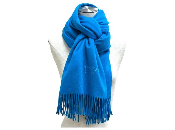 Hermès Stola in cashmere blu Hermes - vista 2