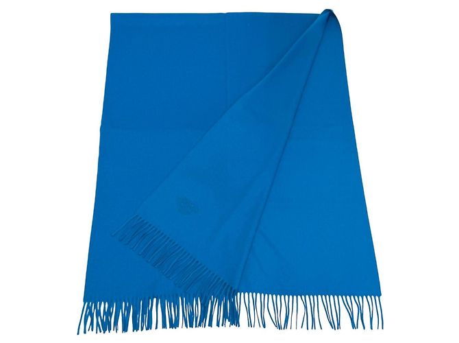 Hermès Stola in cashmere blu Hermes - vista 3