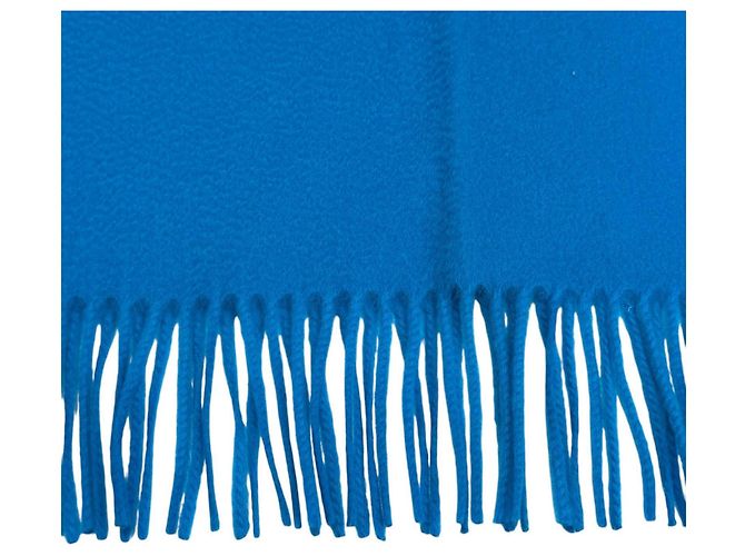 Hermès Stola in cashmere blu Hermes - vista 4