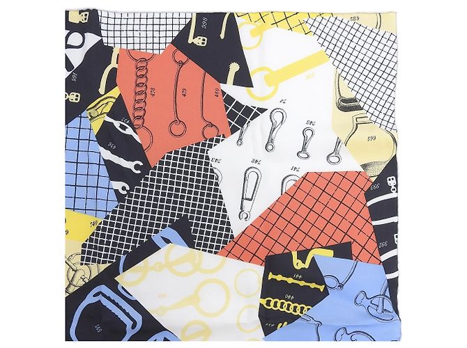 Hermès Hermes Carre 70 Les Petit Papier Sciarpa in seta Multicolore - vista 4