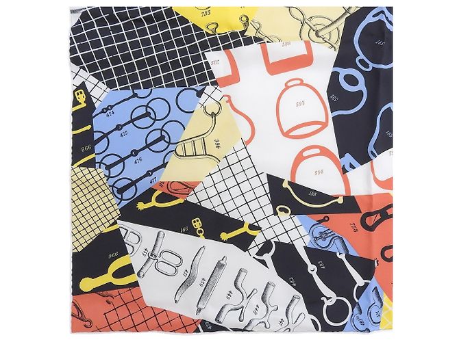 Hermès Hermes Carre 70 Les Petit Papier Sciarpa in seta Multicolore - vista 5
