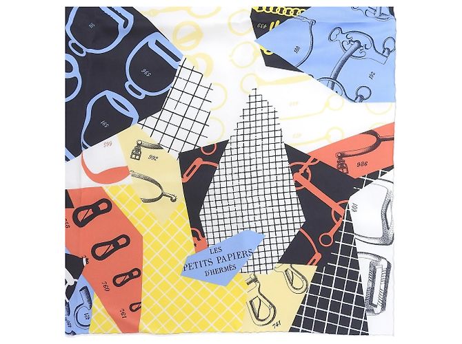 Hermès Hermes Carre 70 Les Petit Papier Sciarpa in seta Multicolore - vista 6