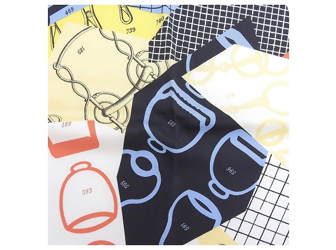 Hermès Hermes Carre 70 Les Petit Papier Sciarpa in seta Multicolore - vista 8