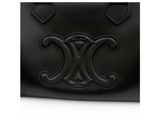 Céline Celine 11377 Borsa Boston Small Cuir Triomphe in pelle liscia Nero - vista 10