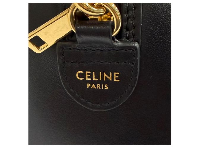 Céline Celine 11377 Borsa Boston Small Cuir Triomphe in pelle liscia Nero - vista 11