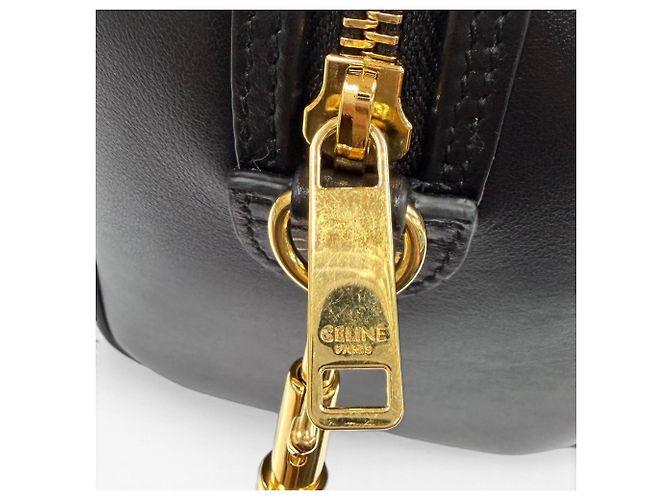 Céline Celine 11377 Borsa Boston Small Cuir Triomphe in pelle liscia Nero - vista 12