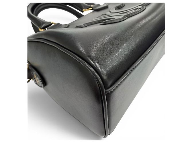 Céline Celine 11377 Borsa Boston Small Cuir Triomphe in pelle liscia Nero - vista 8