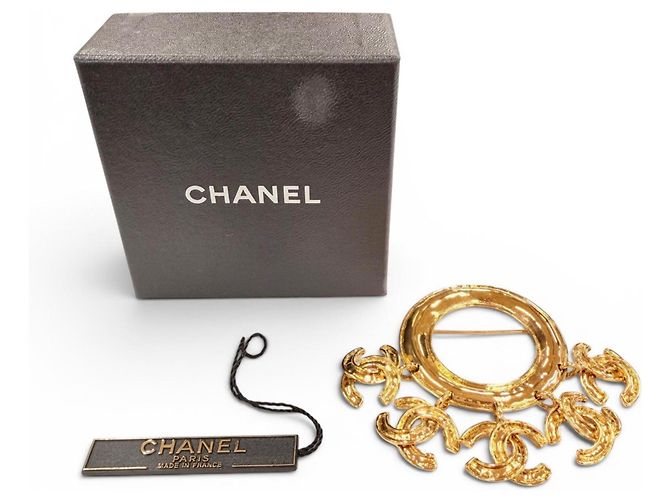Spilla Chanel Vintage Gold Circle Swing D'oro - vista 2