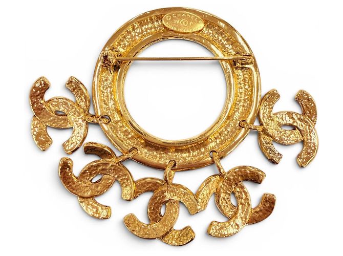 Spilla Chanel Vintage Gold Circle Swing D'oro - vista 3