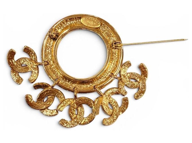 Spilla Chanel Vintage Gold Circle Swing D'oro - vista 5