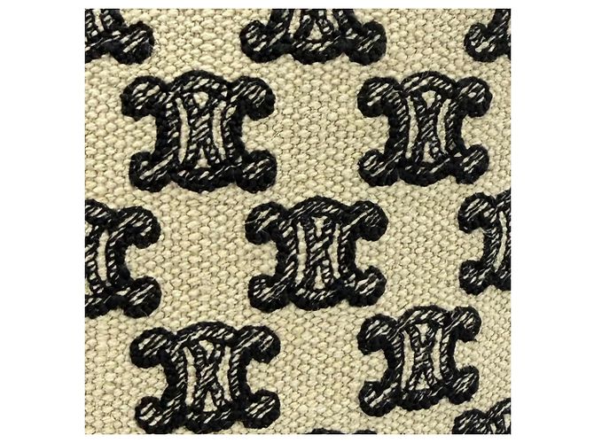 Céline Borsa a tracolla Celine Small Bucket Triomphe Nero Bianco sporco - vista 9