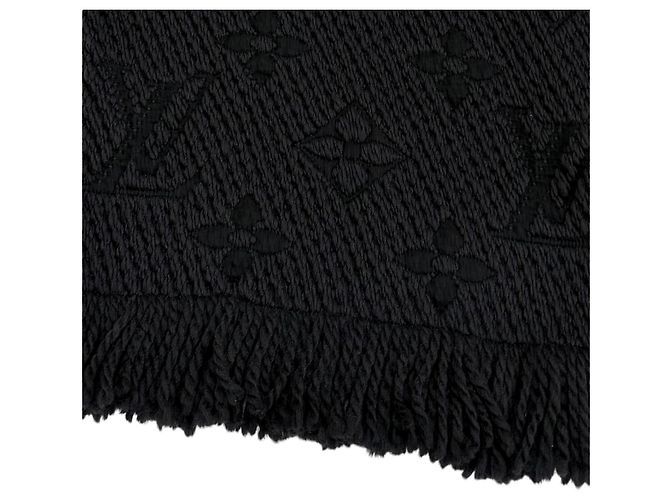 Stola Louis Vuitton in lana e seta nera Nero - vista 6