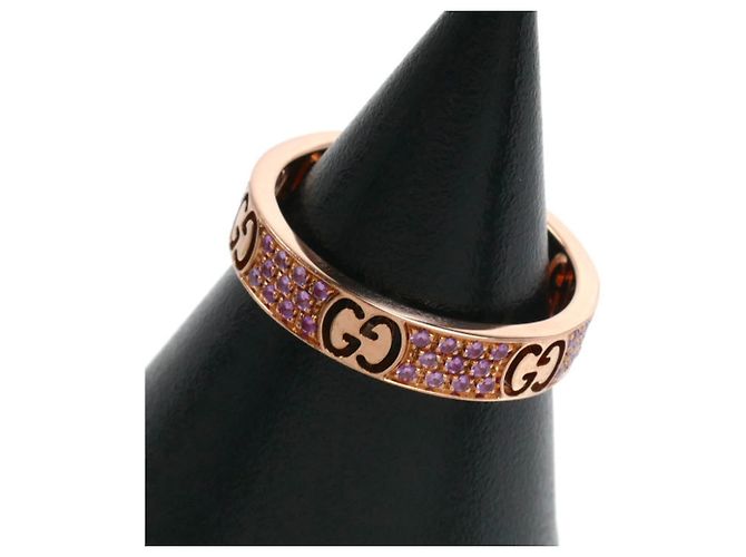 GUCCI 18K Roségold Icon Stardust Ring mit Saphir - Ansicht 2