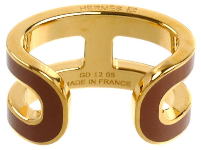 Hermès Earcuff Hermes placcato oro Marrone D'oro - vista 3
