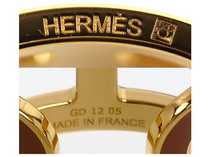 Hermès Earcuff Hermes placcato oro Marrone D'oro - vista 4