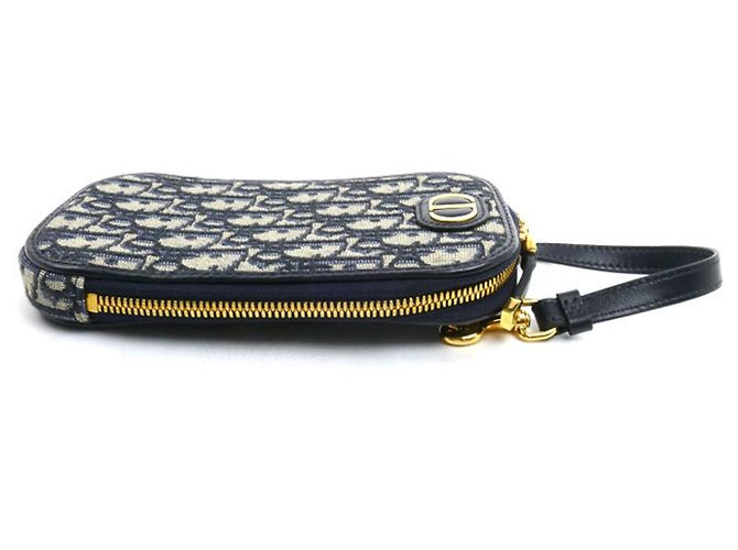 Christian Dior Dior 30 Montaigne Porta telefono Borsa a tracolla 2-Way Beige Blu navy - vista 3