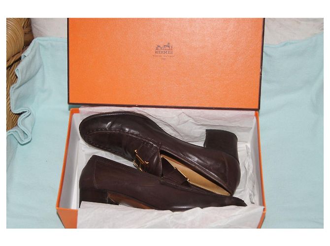 Hermès Mocassini in Pelle Marrone - vista 11