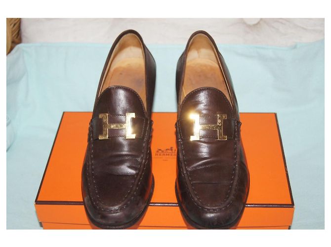 Hermès Mocassini in Pelle Marrone - vista 5