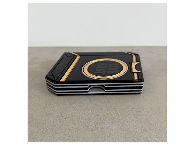 Autre Marque Yazbukey Clutch "Live Fast Die Young" Porta Sigarette Nero D'oro - vista 4