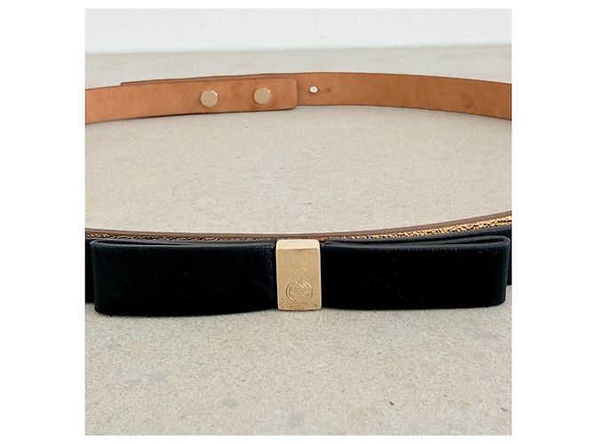Gucci Ledergürtel mit Schleife Schwarz Golden - Ansicht 3