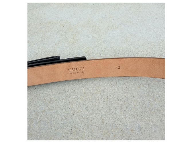 Gucci Ledergürtel mit Schleife Schwarz Golden - Ansicht 4