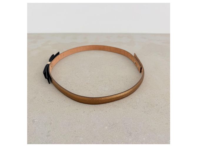 Gucci Ledergürtel mit Schleife Schwarz Golden - Ansicht 6