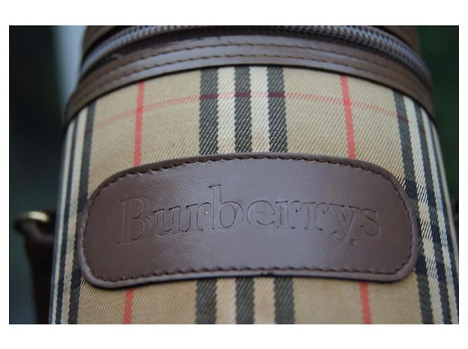 Borsa cilindrica Burberrys Haymarket Check Marrone Beige - vista 11