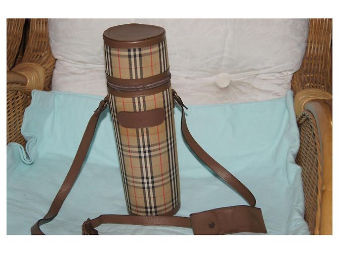 Borsa cilindrica Burberrys Haymarket Check Marrone Beige - vista 2