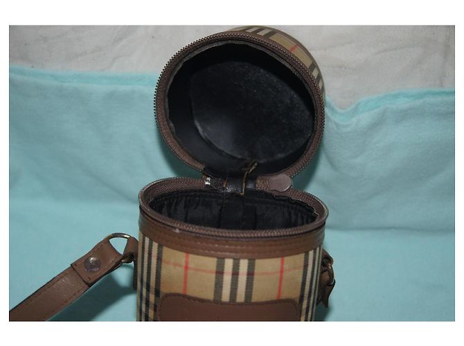 Borsa cilindrica Burberrys Haymarket Check Marrone Beige - vista 6