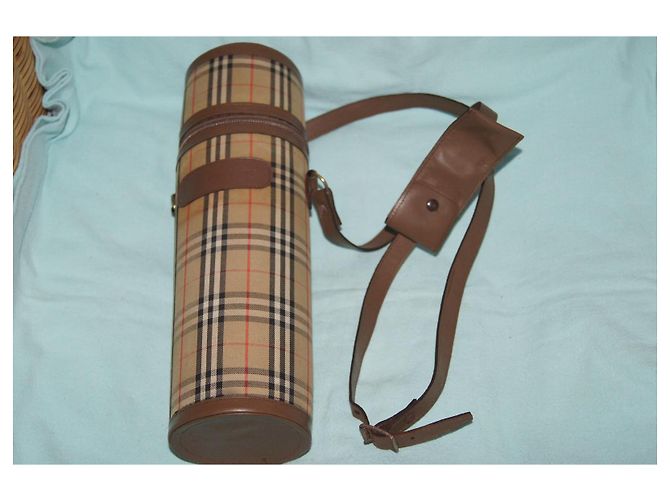 Borsa cilindrica Burberrys Haymarket Check Marrone Beige - vista 7