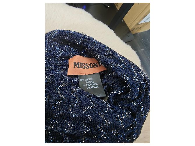 Fascia per capelli Missoni in maglia Metallico Blu scuro - vista 2