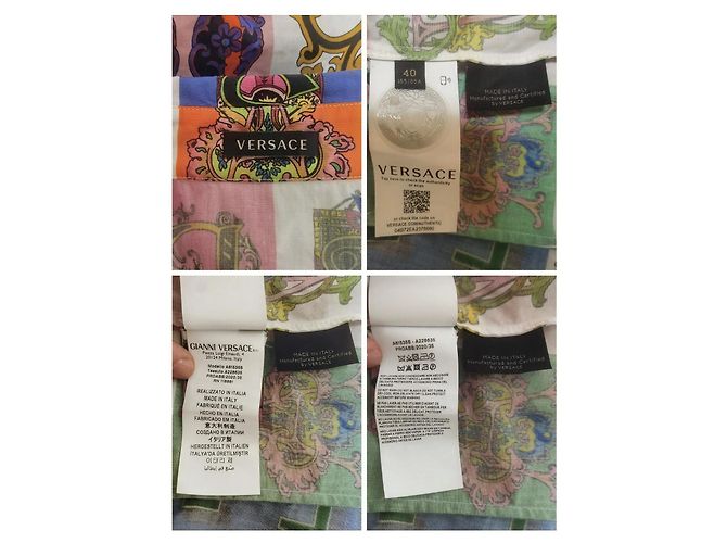 Versace Gothic Baroque Alphabet Print Baumwollhemd Mehrfarben - Ansicht 7