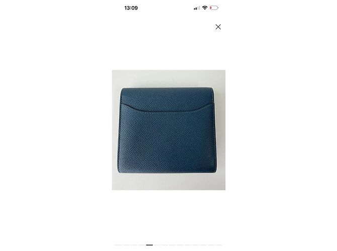 Hermès Kelly Pochette Cartera de cuero azul - vista 14