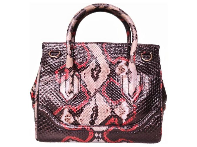 Versace Bolso de mano Medusa en piel de pitón Negro Roja Beige Impresión de pitón - vista 4