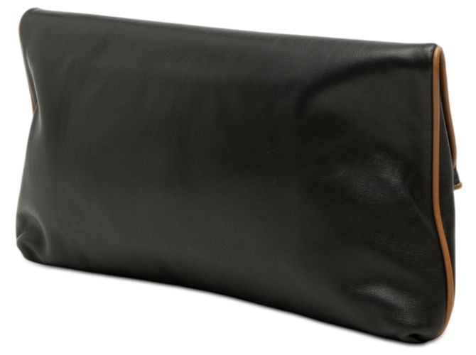 Céline Clutch Triomphe pieghevole in pelle nera Celine Nero - vista 2