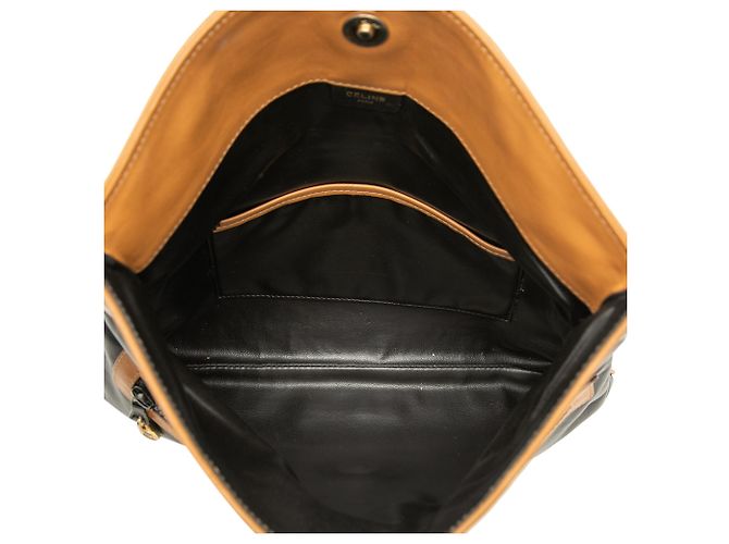 Céline Clutch Triomphe pieghevole in pelle nera Celine Nero - vista 4