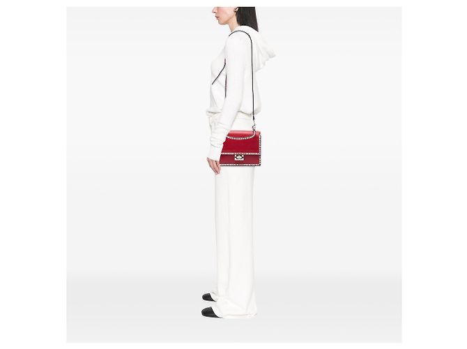Borsa Valentino Red Leather Rockstud No Limit Rosso - vista 6