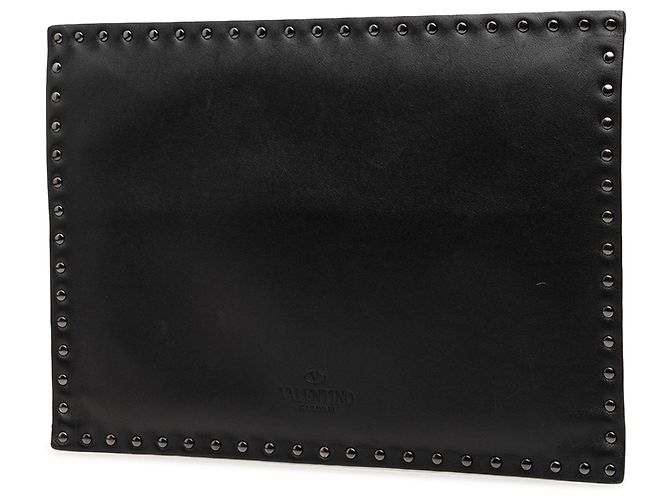 Clutch a bustina Untitled Rockstud in pelle nera Valentino Nero - vista 2