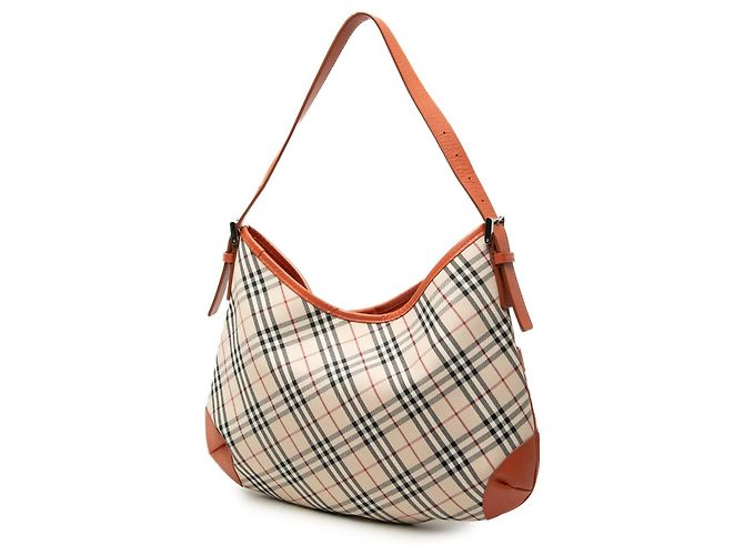 Borsa Hobo Burberry Beige Nova Check Canvas - vista 2