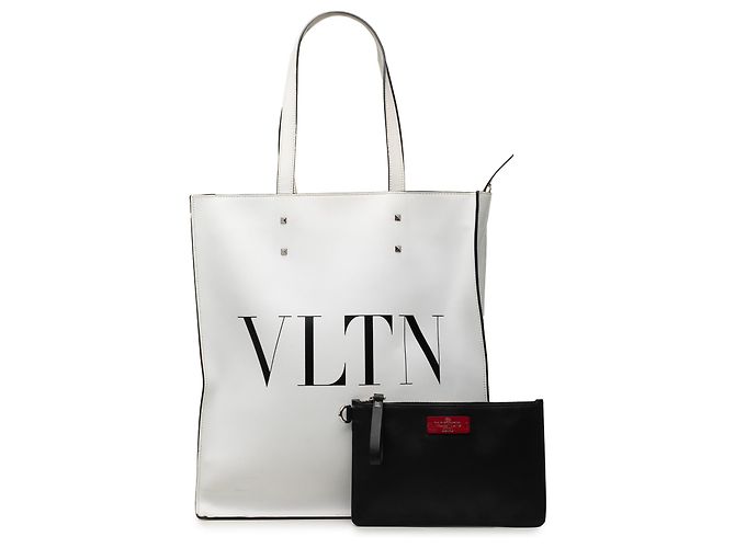 Borsa Valentino in pelle bianca Rockstud VLTN Bianco - vista 9