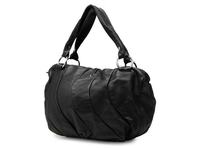Céline Borsa Hobo Pleated Bittersweet in pelle di vitello nera Celine Nero - vista 2