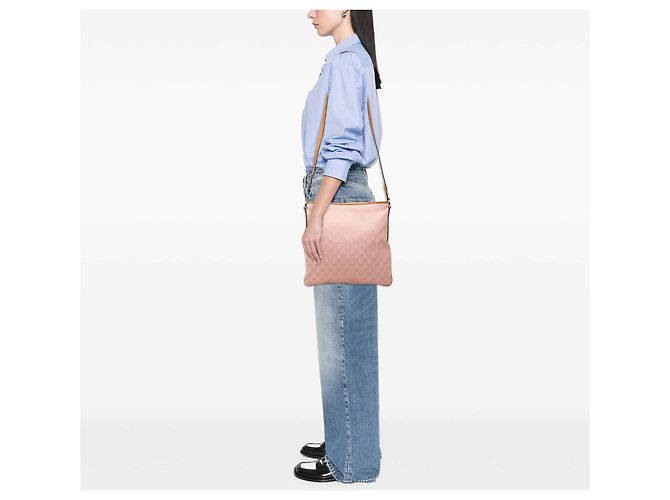 Borsa a tracolla Gucci Pink GG Canvas Rosa - vista 6