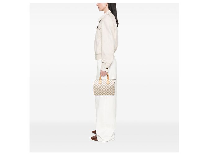 Louis Vuitton White Damier Azur Speedy 25 Bianco - vista 6